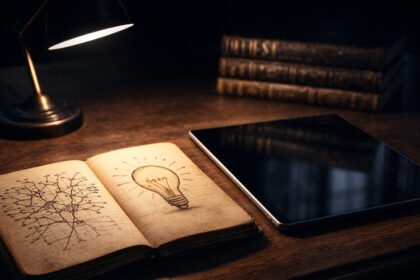 A minimalist workspace illustrating how to learn anything fast through deep focus and science-based techniques.