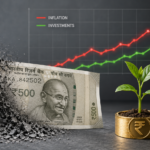 A disintegrating bank note illustrating how to beat inflation with investments over time.