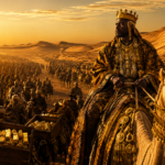 Mansa Musa's historic caravan crossing the Sahara Desert, showcasing the scale of Mansa Musa Wealth.