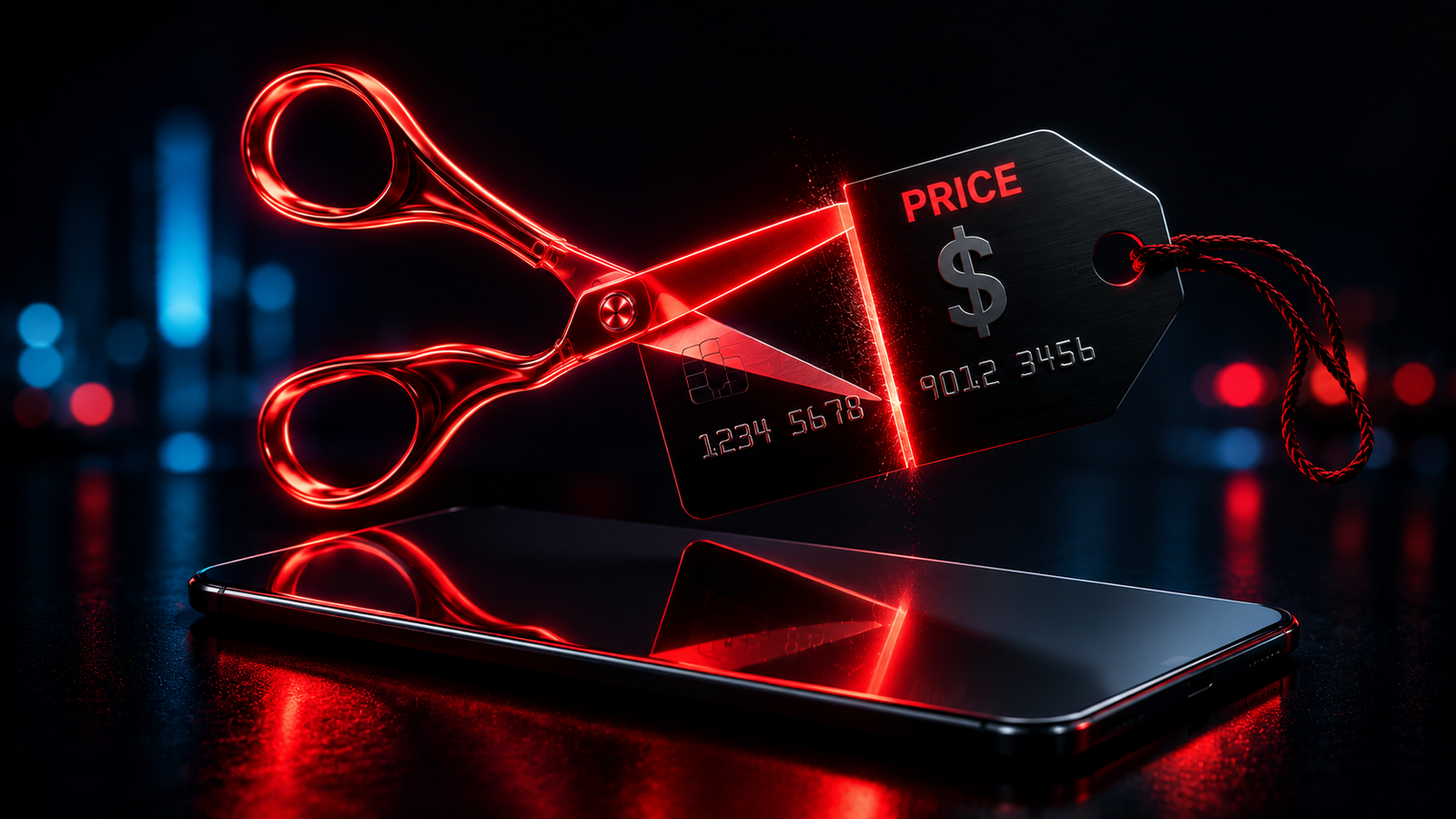 A credit card cut in half representing the hidden traps of No Cost EMI and consumer debt.